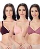 Bella Mama Cotton Elastane Knit Non Wired Nursing Bra Pack of 3 (Colour May Vary)