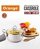Orange Cookware Triply Stainless Steel Casserole/Biryani Pot/Kadai/Handi 3.2 litres with Glass lid