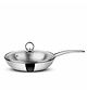 Orange Cookware Triply Stainless Steel Fry Pan with Glass Lid (1.5 litres)