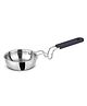 Orange Cookware Triply Stainless Steel Vaghariya/Tadka Pan with Stay Cool Long Silicon Handle (120mm)