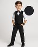 Mark & Mia Cotton Woven Full Sleeves Striped 3 Piece Party Suit With Bow - Black & White