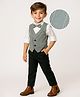 Mark & Mia Cotton Woven Full Sleeves Striped 3 Piece Party Suit With Bow - Dark Green & White