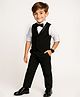 Mark & Mia Cotton Woven Full Sleeves Solid 3 Piece Party Suit With Bow - Black & White