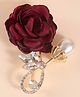 SYGA  Brooch Pin for Women Retro Rose Flower - Fabric Clothing Decoration Accessory (Wine Red)