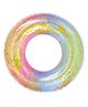 SYGA Sparkling Glitter Rainbow Inflatable Swim Ring  Colourful and Durable PVC Pool Float with Gold Confetti for Kids, Perfect for Pool Parties, Suitable for Kids Ages 5-9 Years