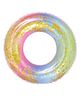SYGA Sparkling Glitter Rainbow Inflatable Swim Ring  Colourful and Durable PVC Pool Float with Gold Confetti for Kids, Perfect for Pool Parties