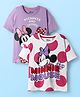 HoneyHap Disney Single Jersey Knit Half Sleeves T-Shirt with Minnie Mouse and Family Graphics Pack of 2 - Plum & White