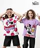 HoneyHap Disney Single Jersey Knit Half Sleeves T-Shirt with Minnie Mouse and Family Graphics Pack of 2 - Plum & White