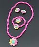 SYGA Pack of 5 Jewelry Set Flower Pearl Design - Pink