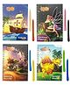 SUPER TOY 4 Crayon Colors Drawing Book for Kids Pre School Educational Colour Book Set for Boys Girls