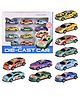 SUPER TOY 10 Unbreakable Racing Mini Diecast Car Models Set Pull Back Vehicles Metal Alloy Car Play Set - Blue Green