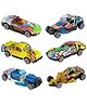 SUPER TOY 6 Unbreakable Racing Mini Diecast Car Models Set Pull Back Vehicles Metal Alloy Car Play Set - Yellow Blue