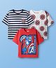 Pine Kids Marvel  Single Jersey Knit Half Sleeve Oversize Drop Shoulder T-Shirts with Avengers Graphics Pack of 3 - Red & White