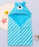 Babyhug Terry Knit Hooded Towel With Bear Print & Ear Applique L 76 x B 71 cm - Blue