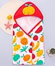 Babyhug Terry Knit Hooded Towel With Fruit Print L 77 x B 71 cm - Red