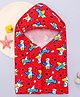 Babyhug Interlock Knit Hooded Towel with Airplane Printed L 76.2 x B 76.2 cm - Red