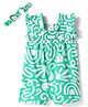 Babyhug Cotton Knit Sleeveless Printed Jumpsuit With Headband - Light Green