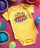 FFlirtygo Holi Theme Cotton Half Sleeves Holi Crew Printed Onesie -Yellow