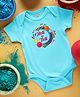 FFlirtygo Holi Theme Cotton Half Sleeves Holi Ki Toli Printed Onesie -Turquoise
