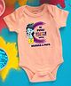 FFlirtygo Holi Theme Cotton Half Sleeves Meri Pehli Holi With Mumma Papa Printed Onesie -Peach
