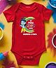 FFlirtygo Holi Theme Cotton Half Sleeves Meri Pehli Holi With Mumma Papa Printed Onesie -Red