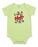 FFlirtygo Holi Theme Cotton Half Sleeves My First Holi Printed Onesie -Green
