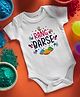 FFlirtygo Holi Theme Cotton Half Sleeves Rang Barse Printed Onesie -White