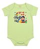 FFlirtygo Holi Theme Cotton Half Sleeves Bura Na Mano Holi Hai Printed Onesie -Green