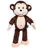 Webby Plush Smiling Monkey Stuffed Animal Soft Toy, Adorable Gifts for Kids and Adult, 35 cm (Dark Brown)