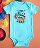 FFlirtygo Holi Theme Cotton Half Sleeves Its Time To Play Holi Printed Onesie -Turquoise