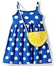 Babyhug Single Jersey Knit  Sleeveless Frock & Sling Bag with Polka Dot - Blue