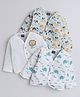 Polka Tots Pack Of 3 Cotton Full Sleeves Animal Printed Jhablas - Multi Colour
