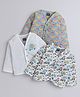 Polka Tots Pack Of 3 Cotton Full Sleeves Animals & Vehicals Printed Jhablas - Multi Colour