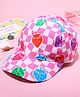 Babyhug Cotton Woven Cap With Checkered Print Pink - Diameter 51 cm