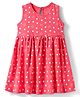 Babyhug Single Jersey Knit Sleeveless Frock with Star Print - Red