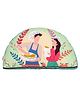 Sivya by Home Reversible Printed Cute Shaped Cushion for Kids - Green Semi Circle
