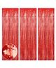 Bubble Trouble Tinsel Curtain Backdrop, Red Foil Fringe Curtains, Red Fringe Backdrop, Red Backdrop, 3 Pack 3.3x6.6 ft Foil Curtain Backdrop, Red Streamers for Birthday