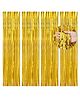 Bubble Trouble Gold Foil Fringe Curtain, Metallic Photo Booth Backdrop Tinsel Door Curtains Gold - Pack of 4