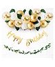 Bubble Trouble Golden Birthday Decoration Items - 36 Pcs Happy Birthday Decoration Kit With Golden Balloons & Artificial Leaves