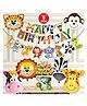 Bubble Trouble Jungle Safari Happy Birthday Decoration Kids,Animal Birthday Decoration, Green - Pack of 9
