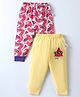 BUMZEE Cotton Knit Full Length Lounge Pants with   Watermelon Print Pack of 2 - Yellow & Red