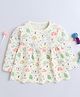 BUMZEE Cotton Knit Full Sleeves Animal Printed Dress - Cream