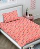 FABINALIV Peach Abstract Woollen Single Bedsheet with Pillow Cover