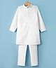 Dapper Dudes Full Sleeves Chikankari Kurta Pyjama Set - White