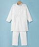 Dapper Dudes Full Sleeves Chikankari Kurta Pyjama Set - White