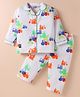 Enfance Core Full Sleeves Construction Vehicles Printed Coordinating Night Suit- White