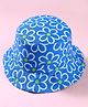 Babyhug Cotton Woven Two Layer Bucket Hat with Floral Print Blue - Diameter 17 cm