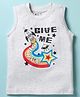Bodycare Cotton  Knit Sleeveless Tank T-Shirt With Space Theme Print - Grey