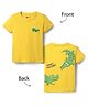 Bodycare Cotton Knit Half Sleeves T-Shirt with Front & Back Crocodile Print - Yellow