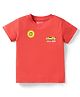 Bodycare Cotton Knit Half Sleeves T-Shirt with Front & Back Car Print - Red